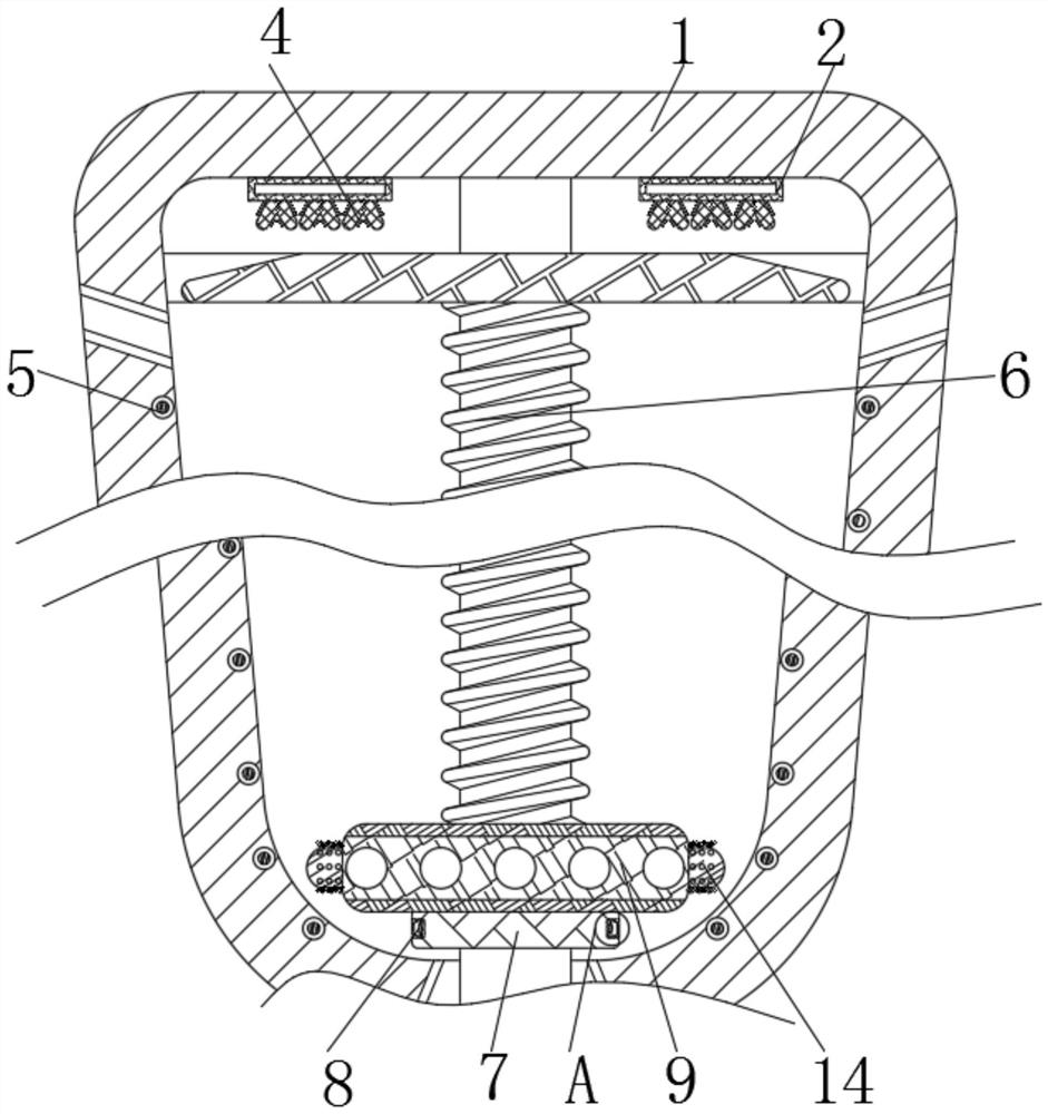 An internal cleaning device for filling robots with different shapes and specifications