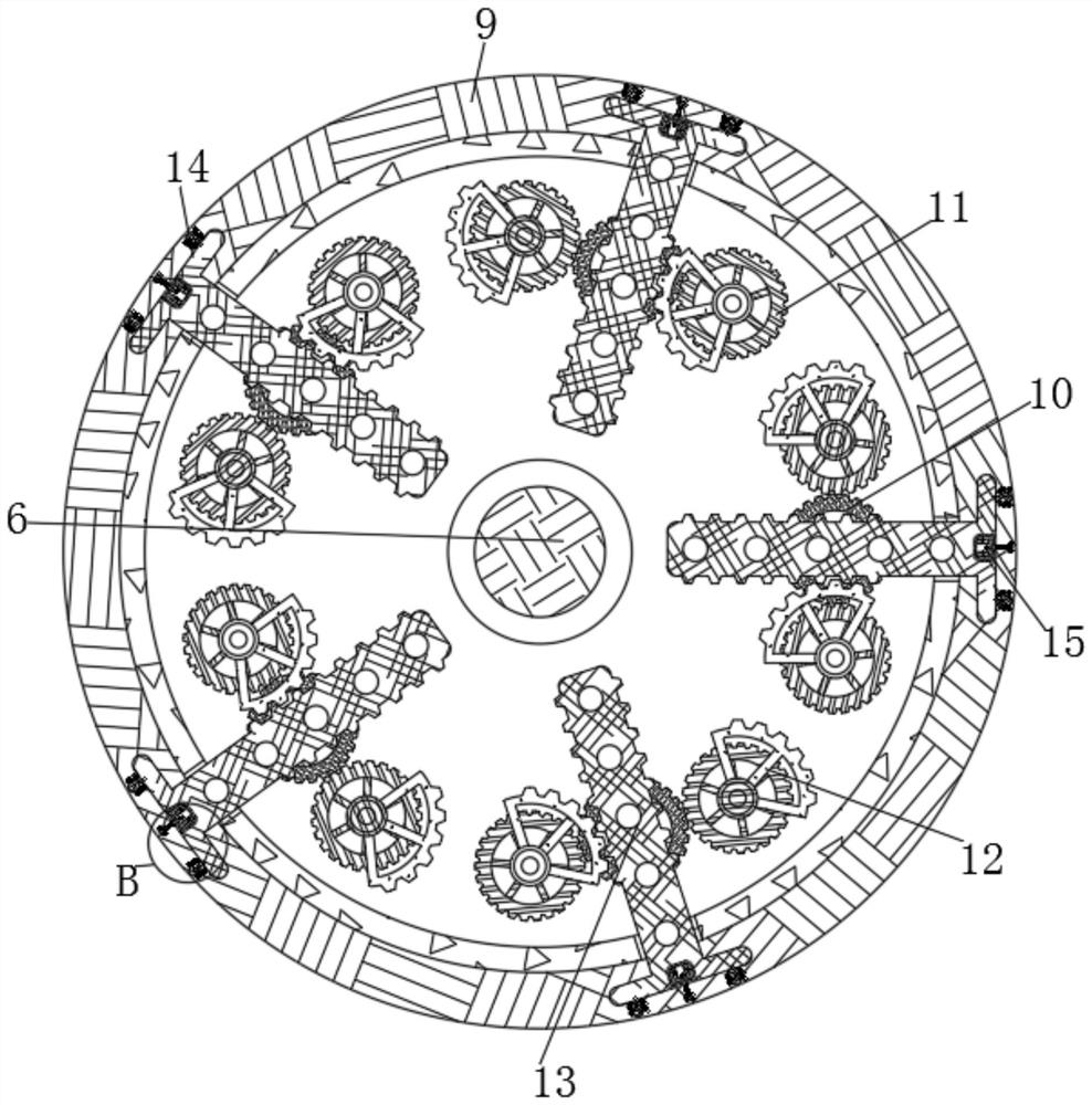 An internal cleaning device for filling robots with different shapes and specifications