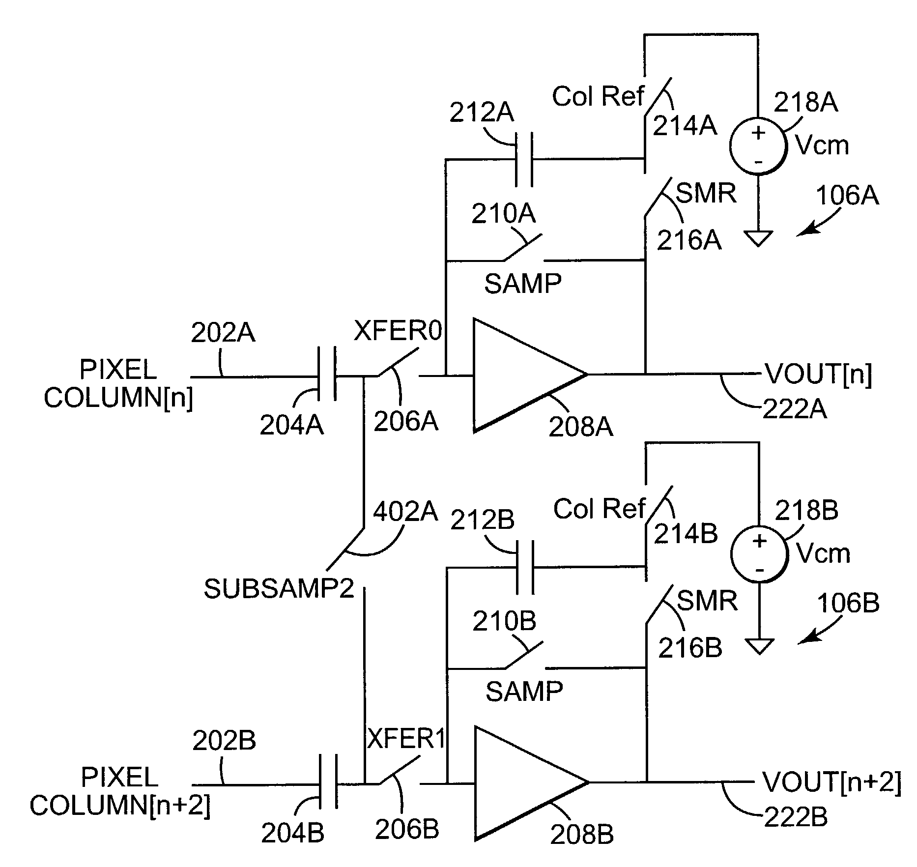 Sampling image signals generated by pixel circuits of an active pixel sensor (APS) image sensor in a sub-sampling mode