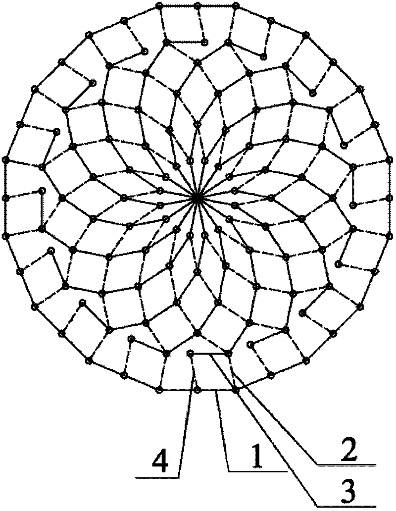 Radial telescopic net support with fixed support