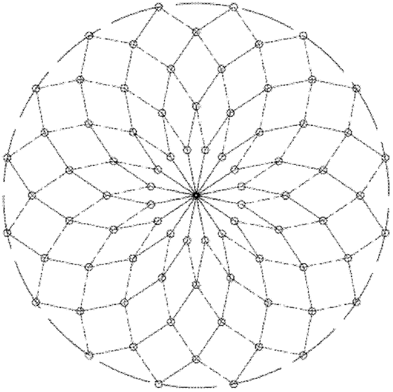 Radial telescopic net support with fixed support