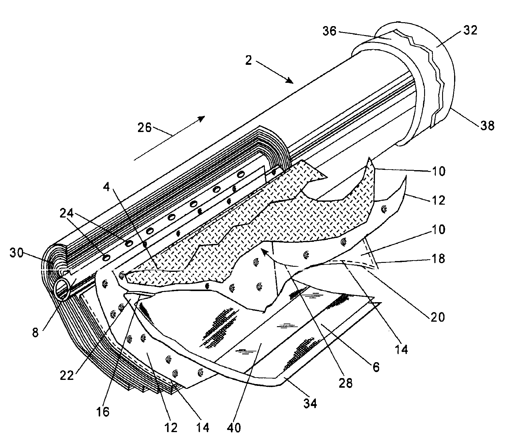 Use of acoustic signals for measuring membrane fouling in spiral wound modules