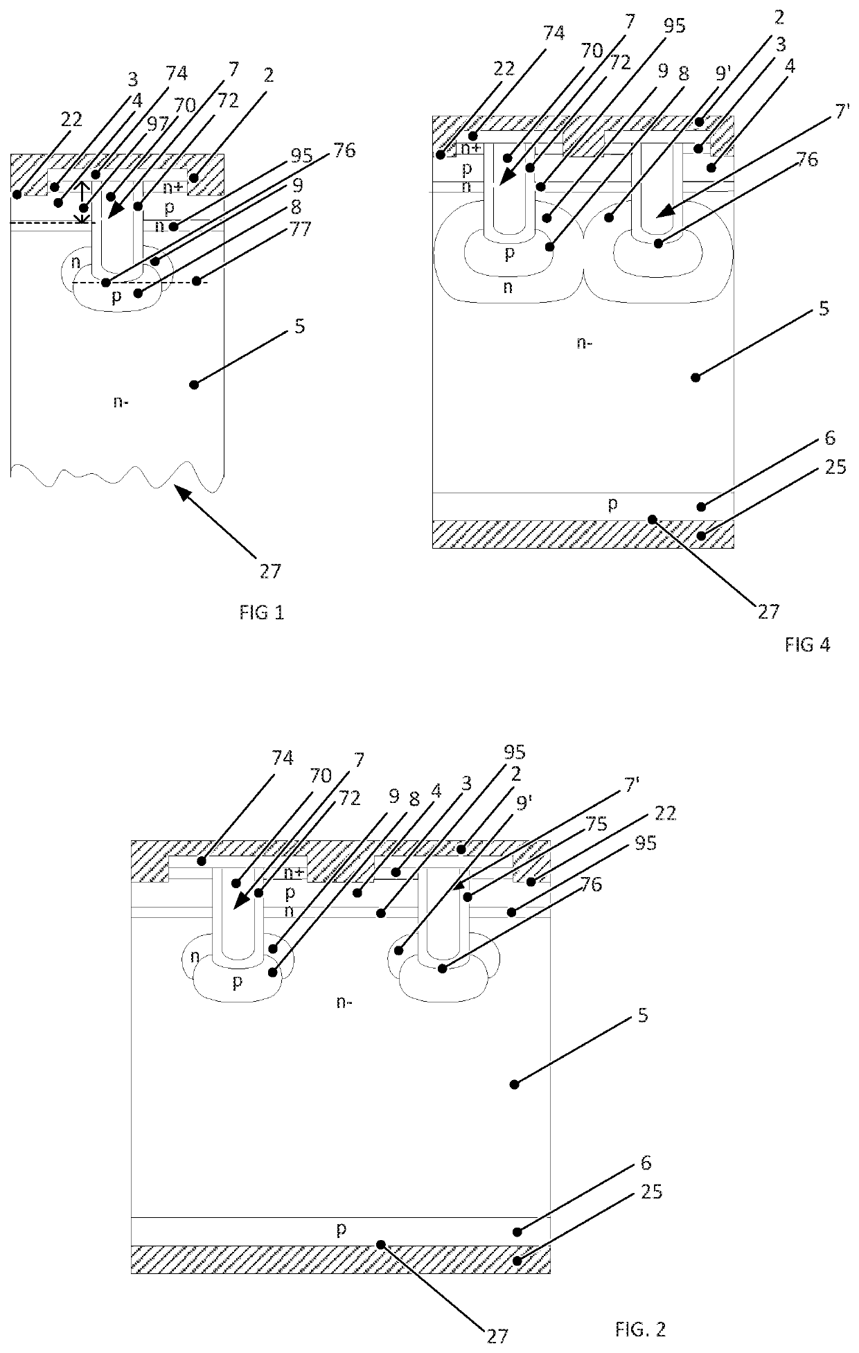 Insulated gate power semiconductor device and method for manufacturing such a device