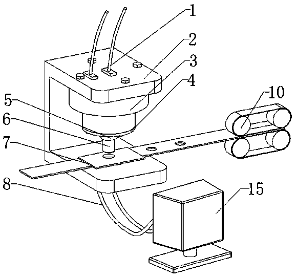 Heating type electromagnetic rivet-free connecting device and working method