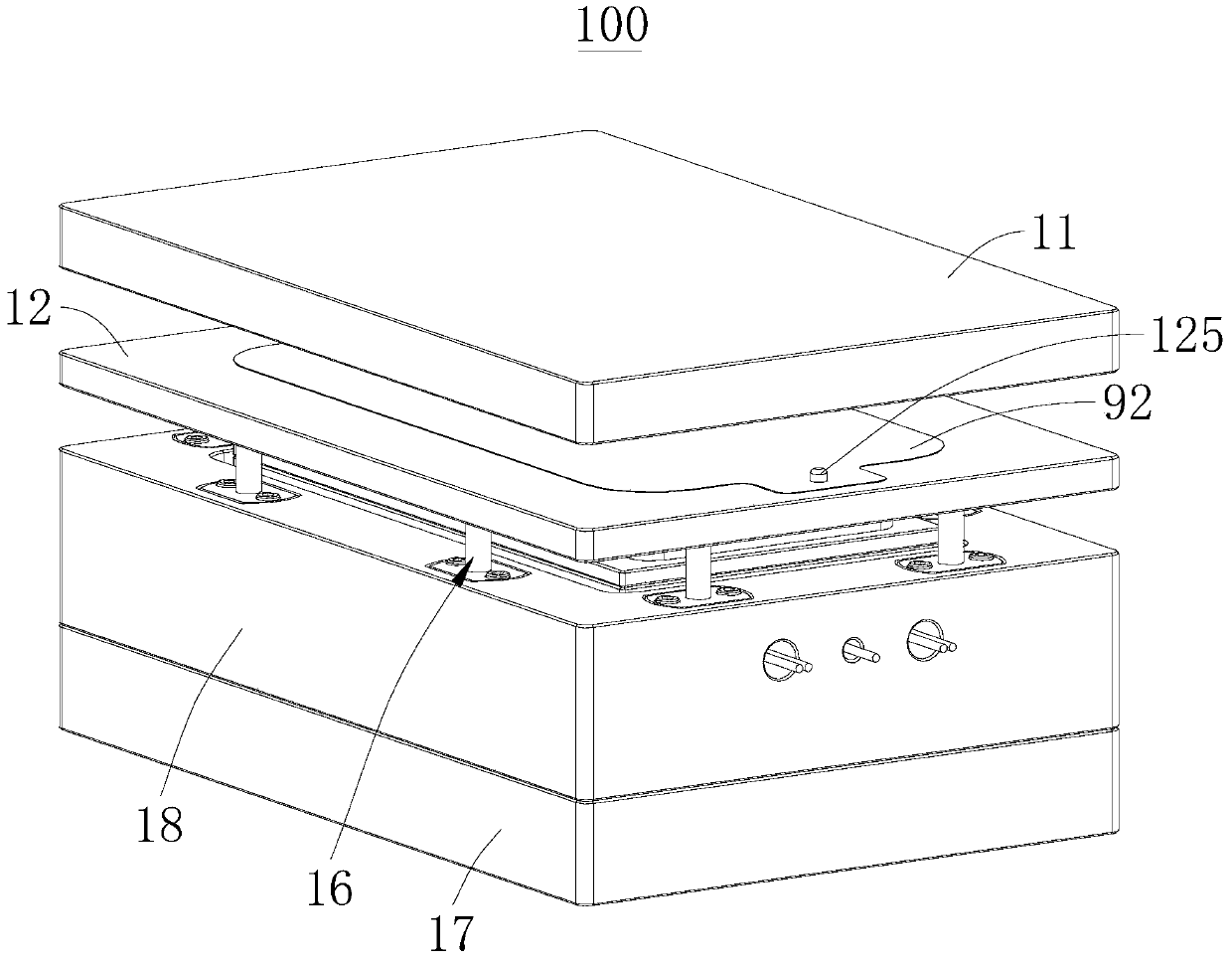 Inner curved surface film pasting device