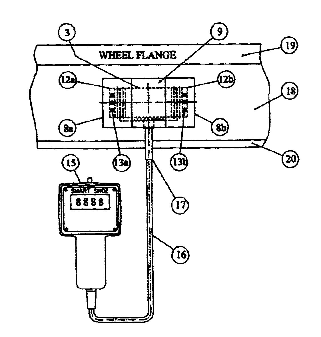 Method and device to measure the brake force for railroad vehicles