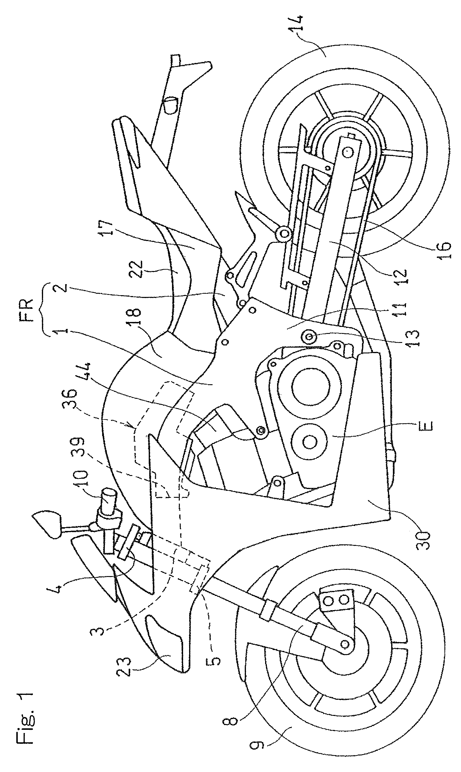 Air intake device for motorcycle