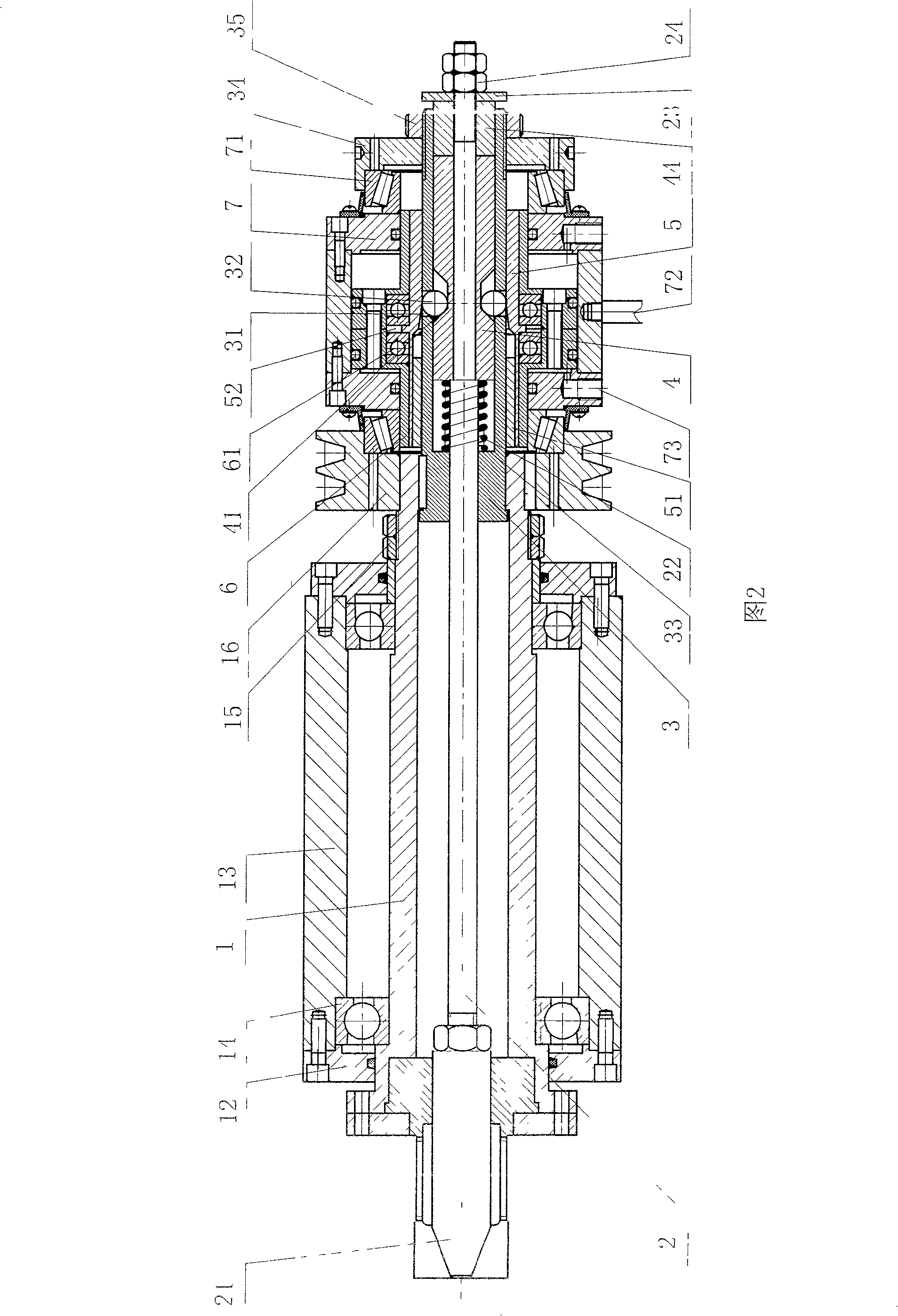 Air clamper in use for principal axis of lathe