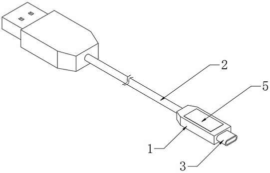 Charging data line with OLED display screen and capable of displaying images and texts