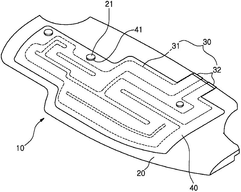 Mobile communication terminal intenna using a electrically conductive film and the manufacturing method thereof