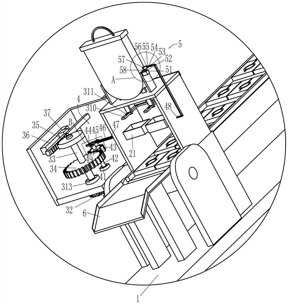 A horizontal ring mold powder spreading device