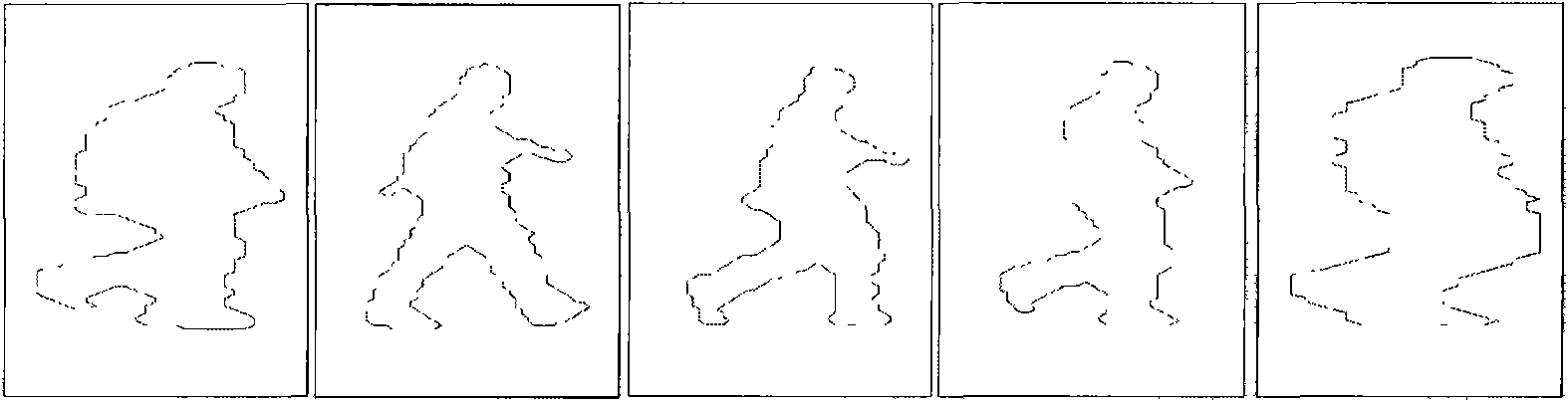 Pedestrian space-time outline presenting method based on ellipse Fourier decomposition