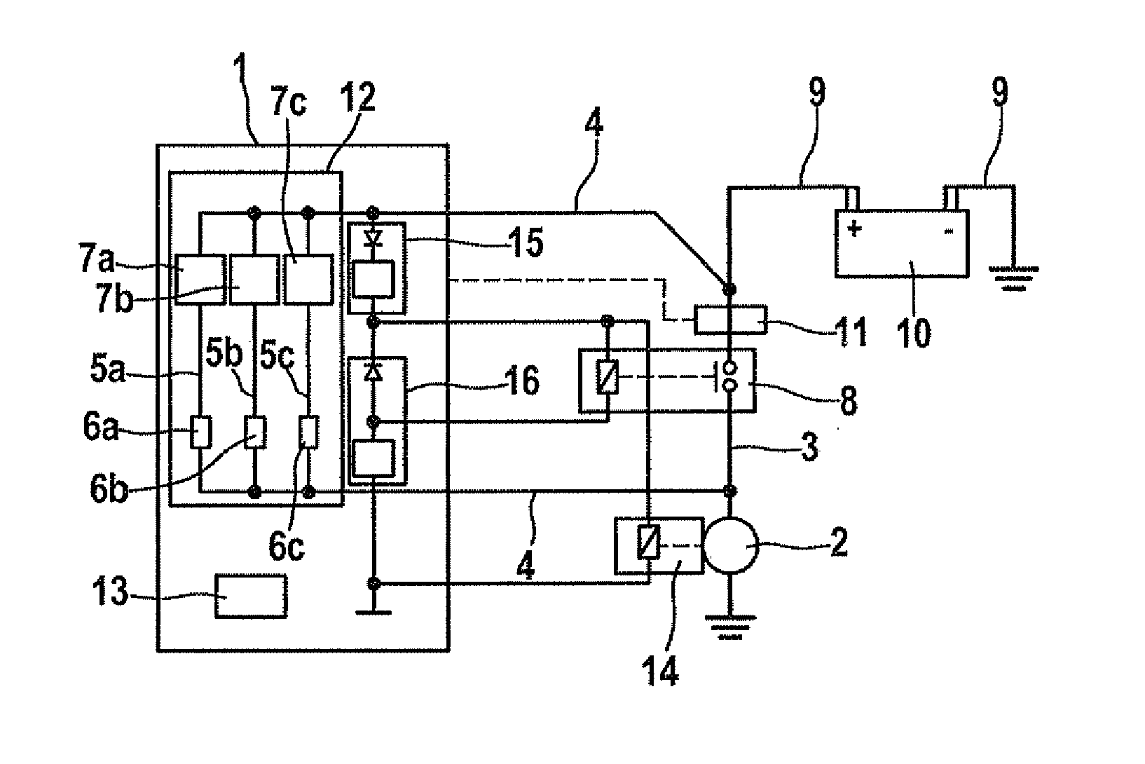 Control and method of a starter motor for a starter device