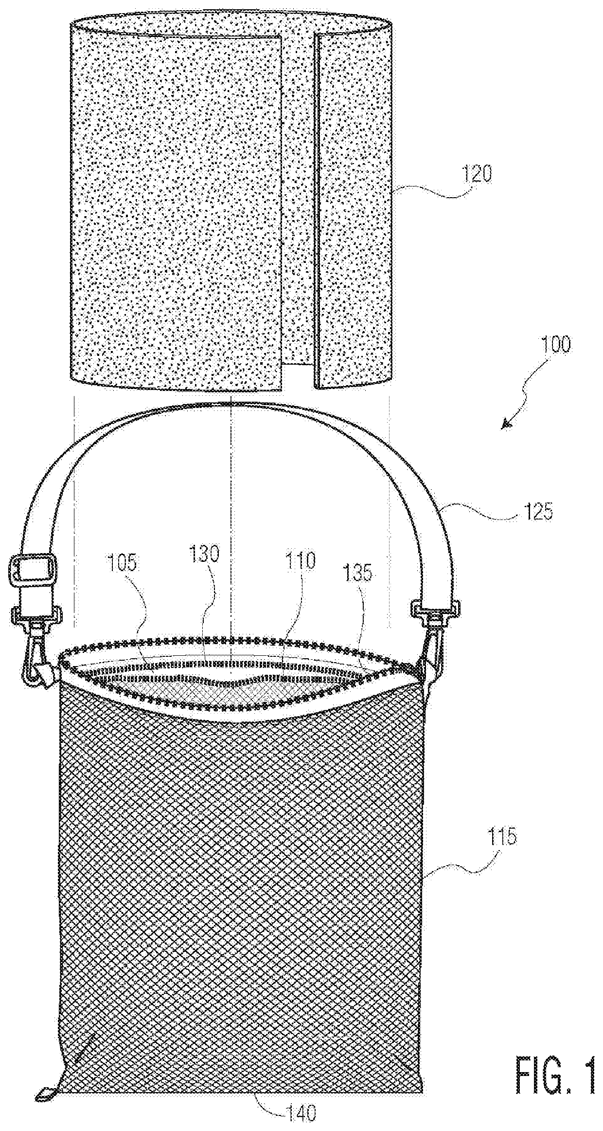 System for and method of containing unpleasant odors during travel