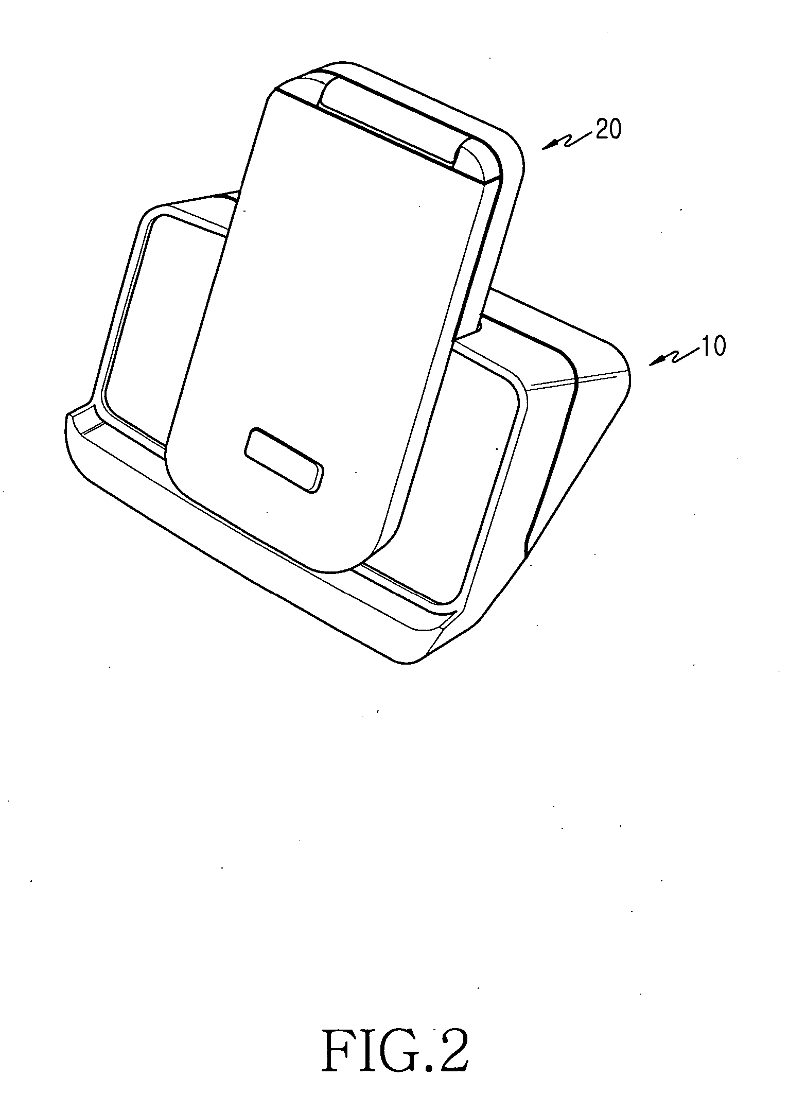 Charging cradle for seating portable device both horizontally and vertically