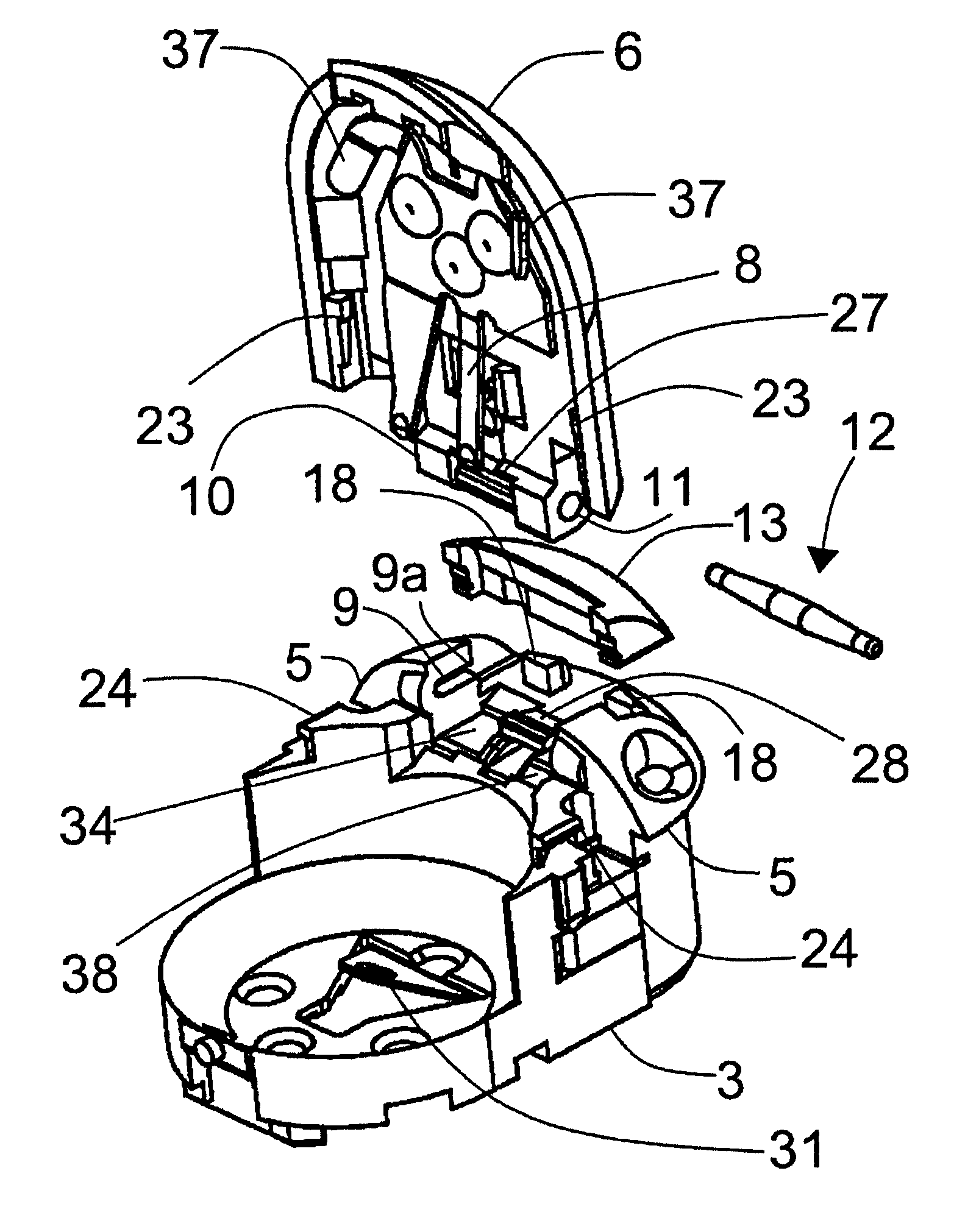 Hinge assembly for a hearing aid