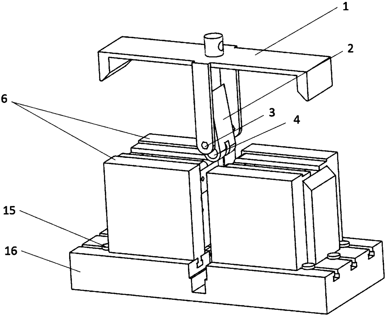 Compression-bending-clamping-integrated die for creep-aging shape-correcting process and method of use