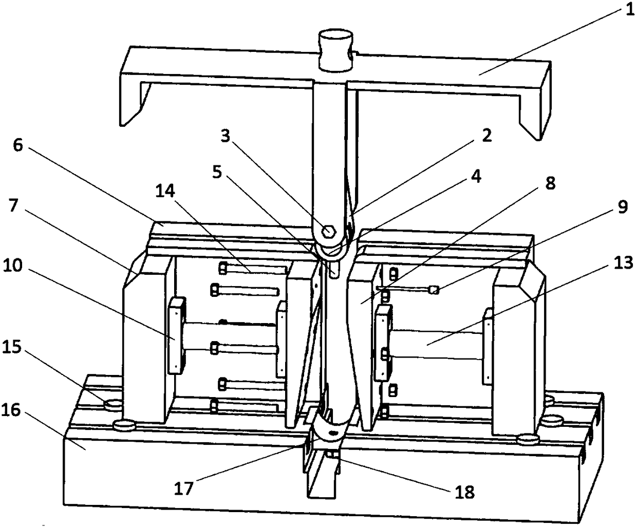 Compression-bending-clamping-integrated die for creep-aging shape-correcting process and method of use