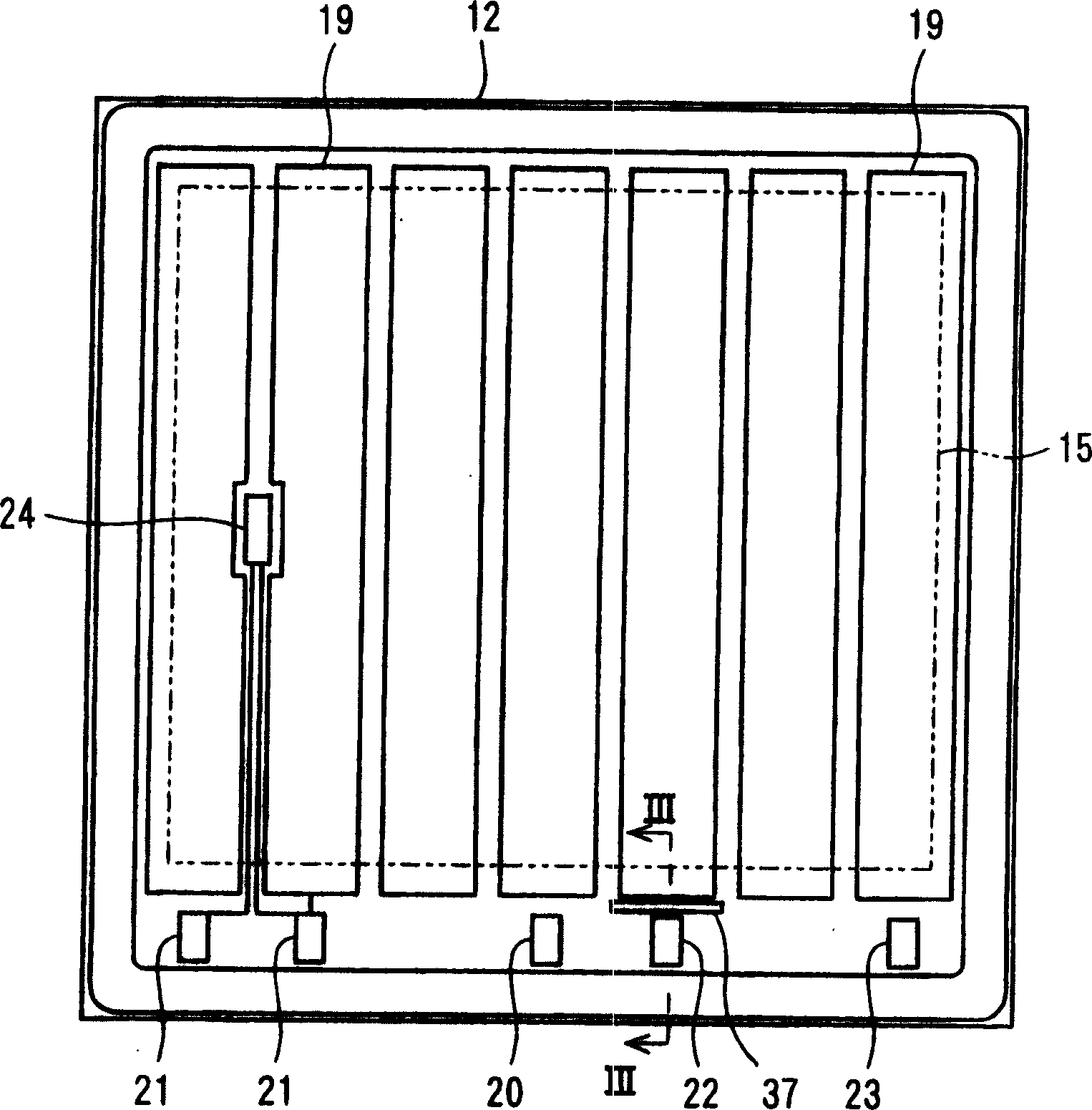 Semiconductor device with a pair of radiating fan