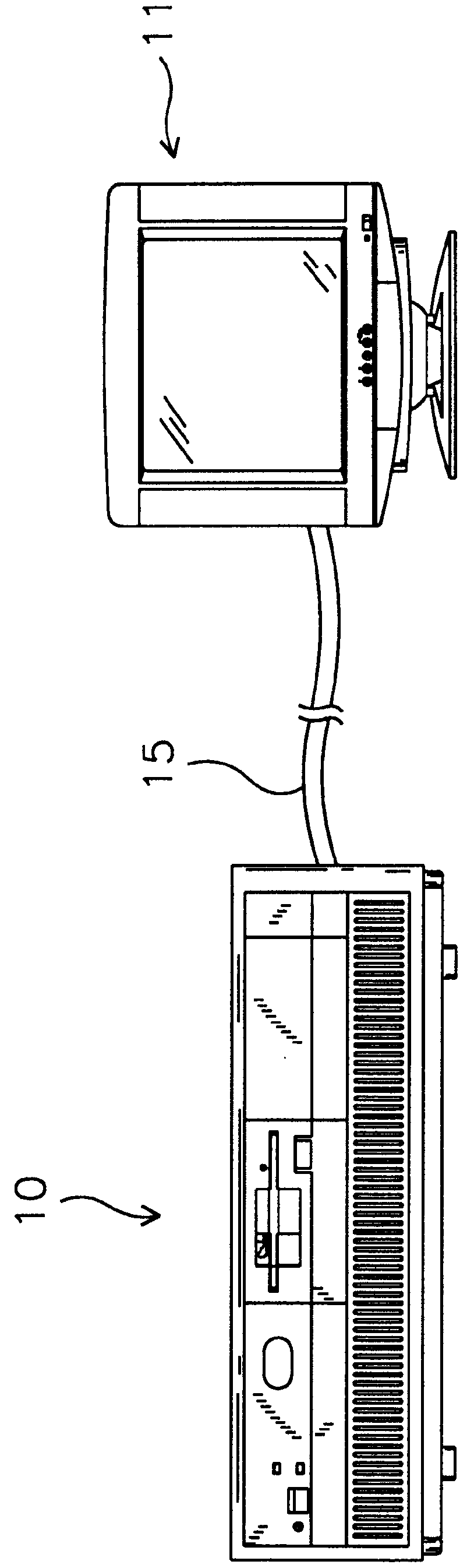 Monitor for use with computer system and method of controlling supply of power to computer peripherals connected with the monitor