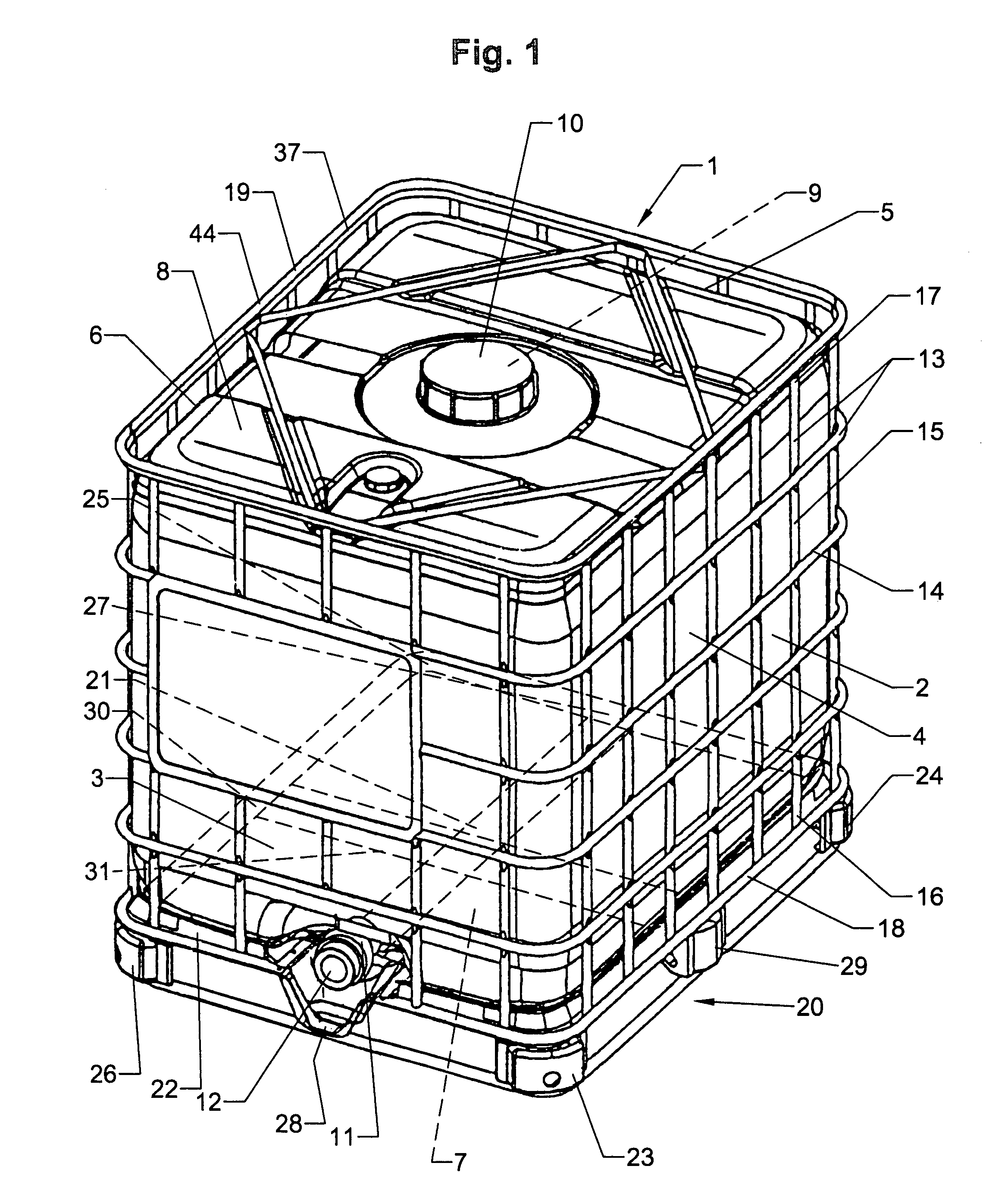 Transport and storage container for liquids