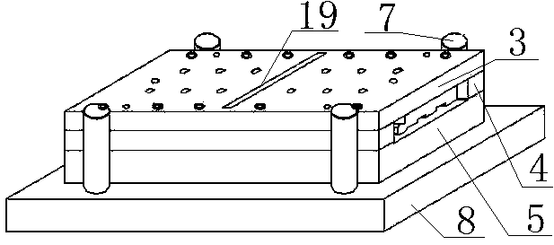 A compound die for punching and cutting