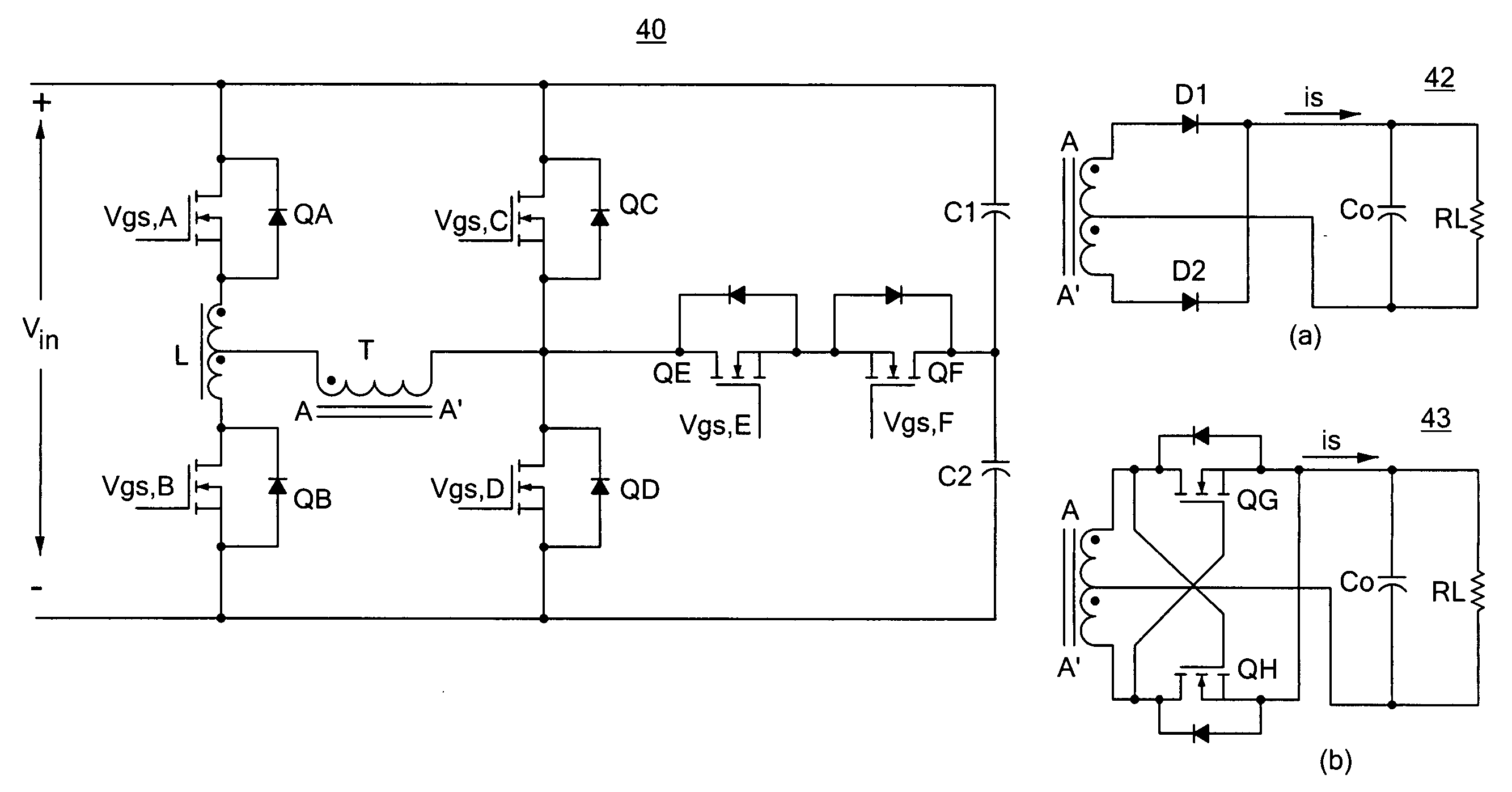 DC power converter and method of operation for continuous conduction mode