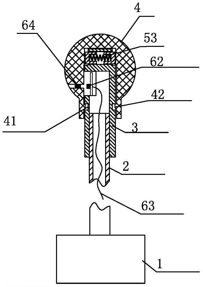 Control handle with rotatable handle ball