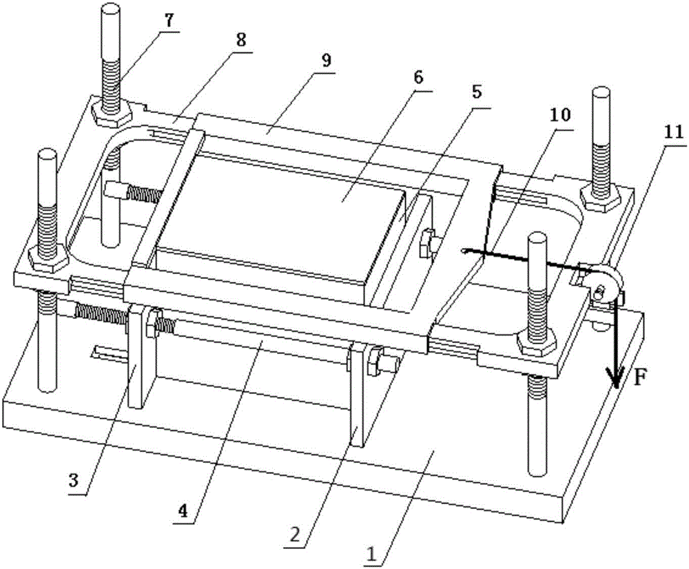 Cement-based composite material reinforced concrete interface shearing test device and test method