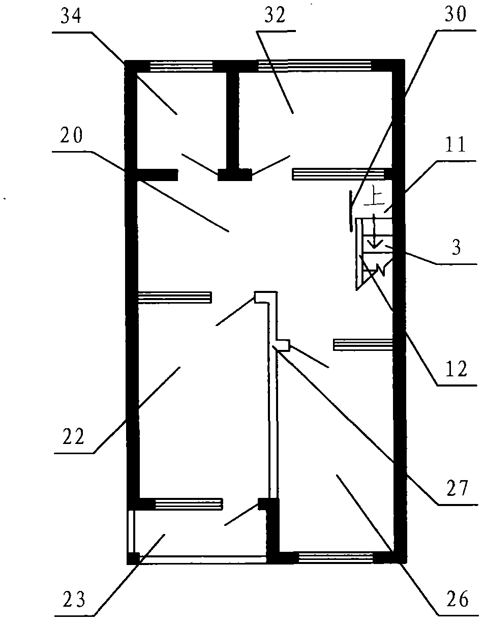 Duplex apartment with unequal story height