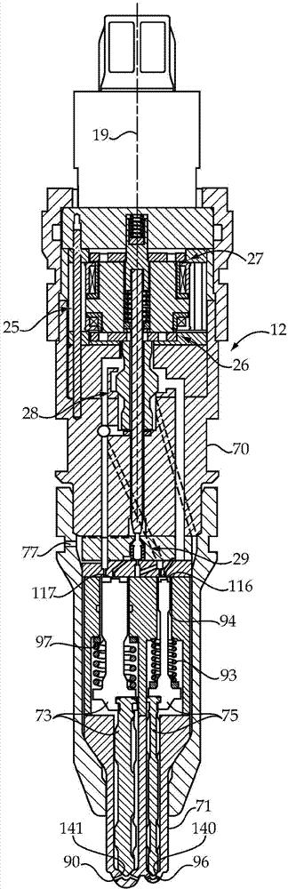 Fuel injector for dual fuel common rail system