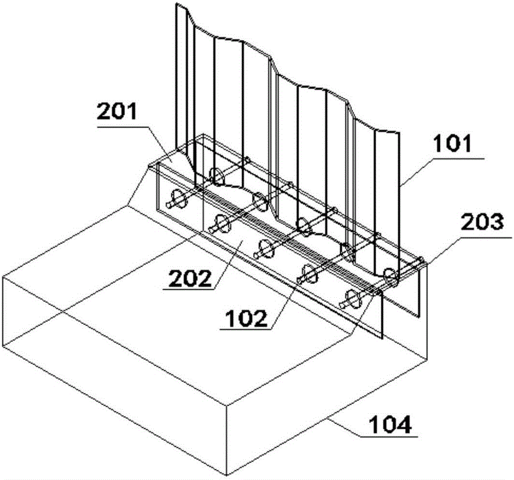 Combined shear connector for corrugated steel web and corrugated steel base plate and construction method