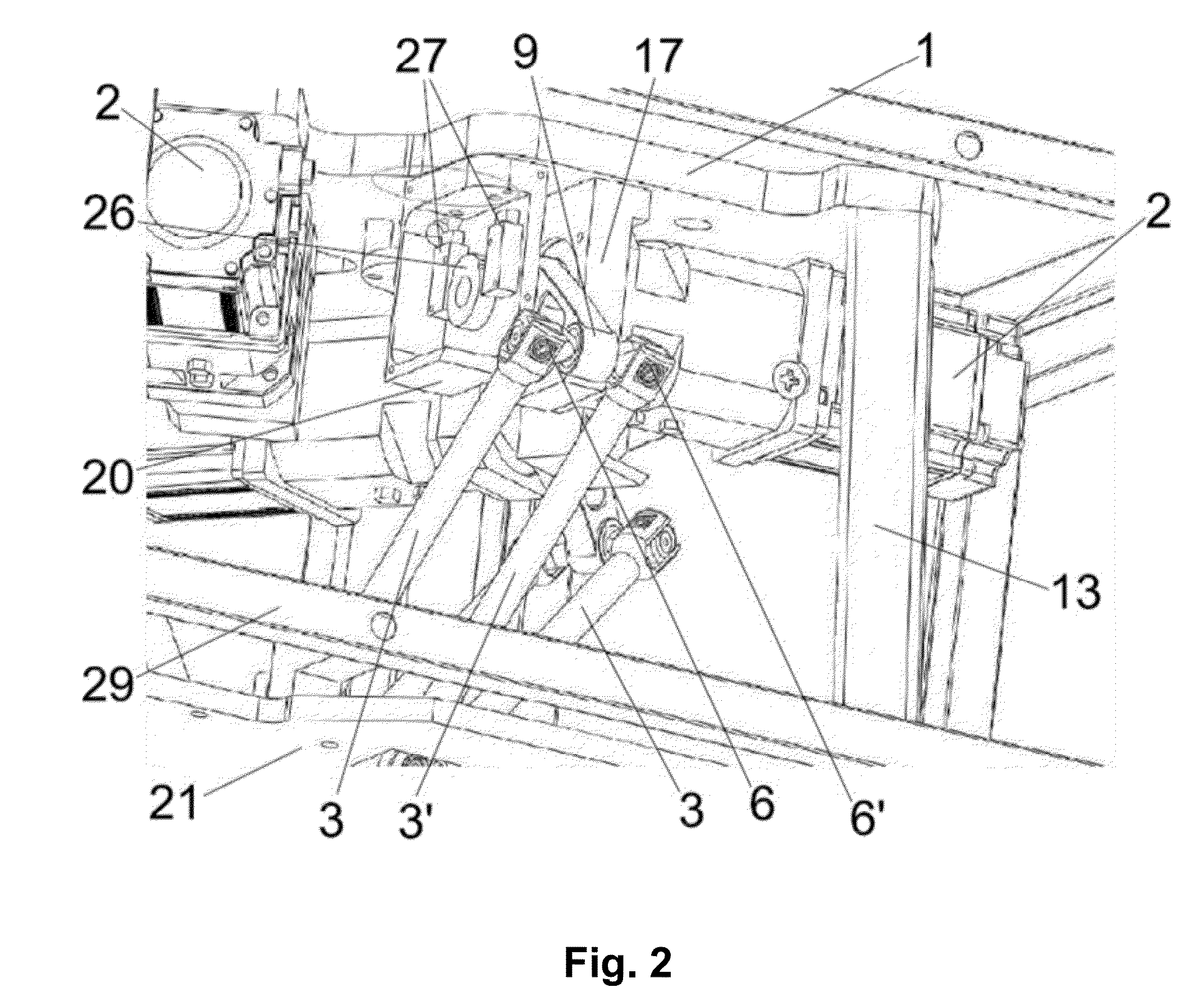 Set of mechanical means that can be incorporated into a delta robot for lining ends