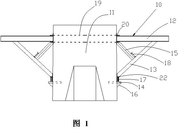 Triangular supporting bracket of suspended cast bridge block 0