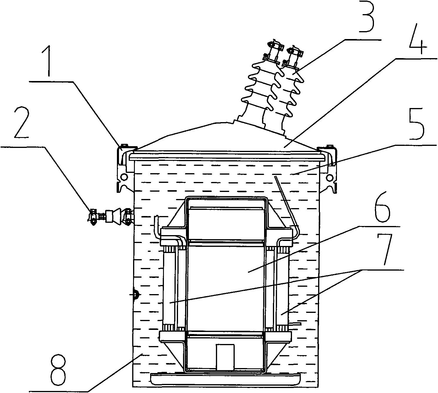 Single-phase open core transformer