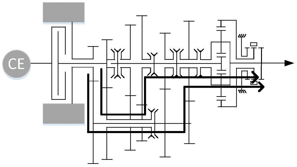 Parallel type hybrid power multi-gear transmission case for power gear-shifting of commercial vehicle