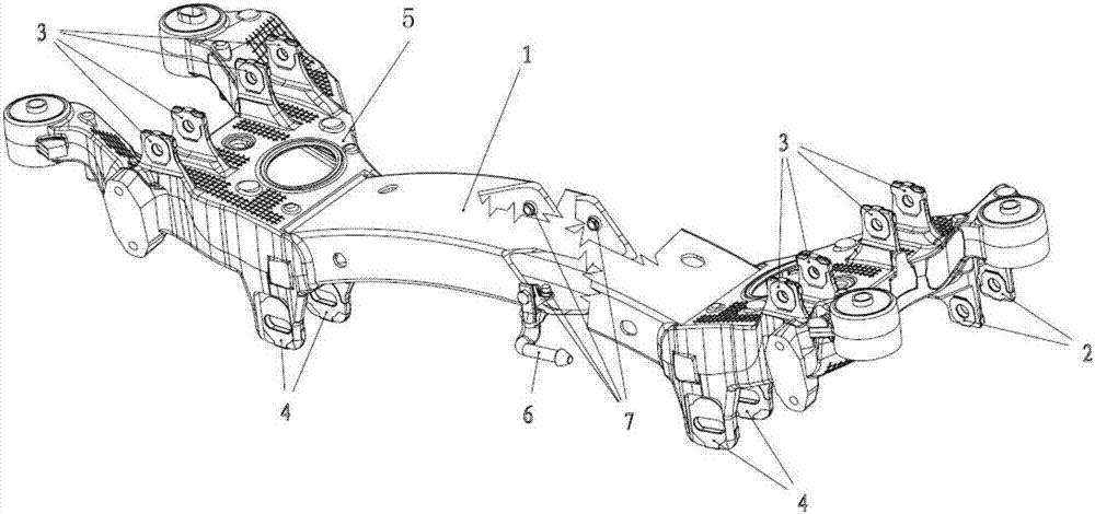 General type aluminum alloy automobile sub-frame structure