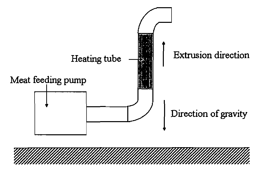 Process for production of protein-containing food employing continuous heating method by internal heating