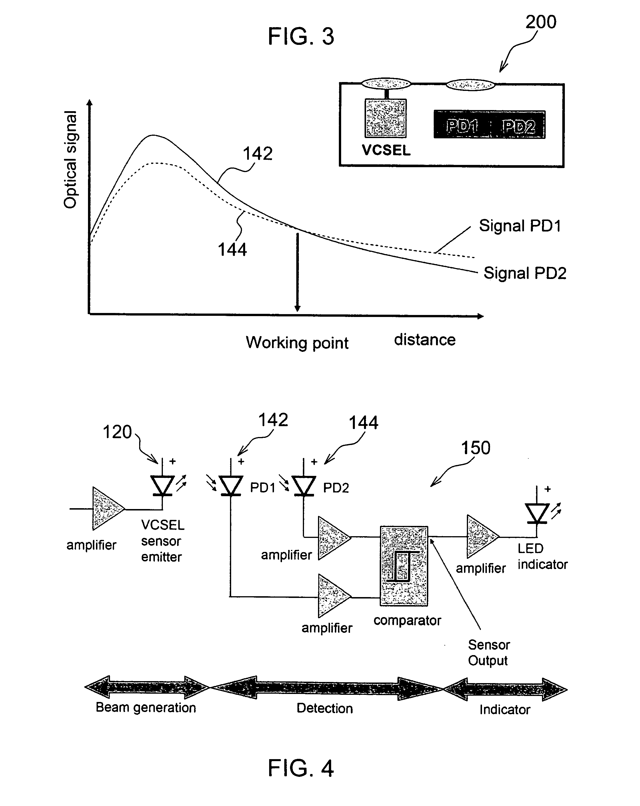 Detectors and actuating devices incorporating same