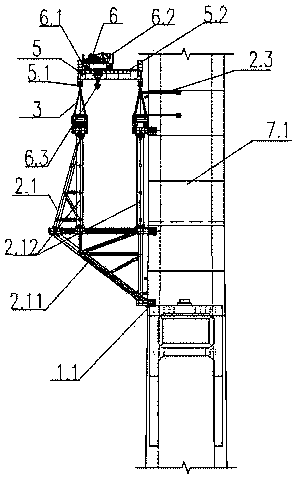 Attached type bridge crane and construction method thereof