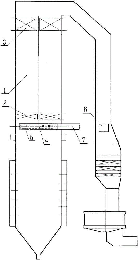 Jet flue gas recycling method for preventing spray opening burning loss of secondary reheating boiler