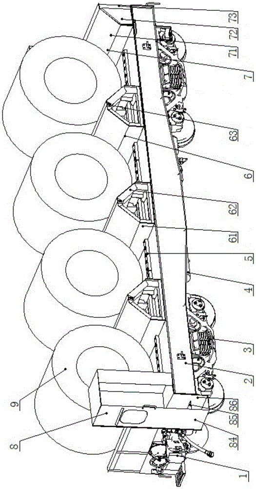 A railway-specific multifunctional steel coil transport vehicle