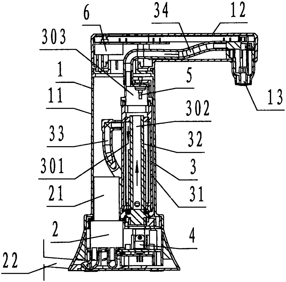 Self-water-drawing instantaneous electric heating drinking boiling water faucet