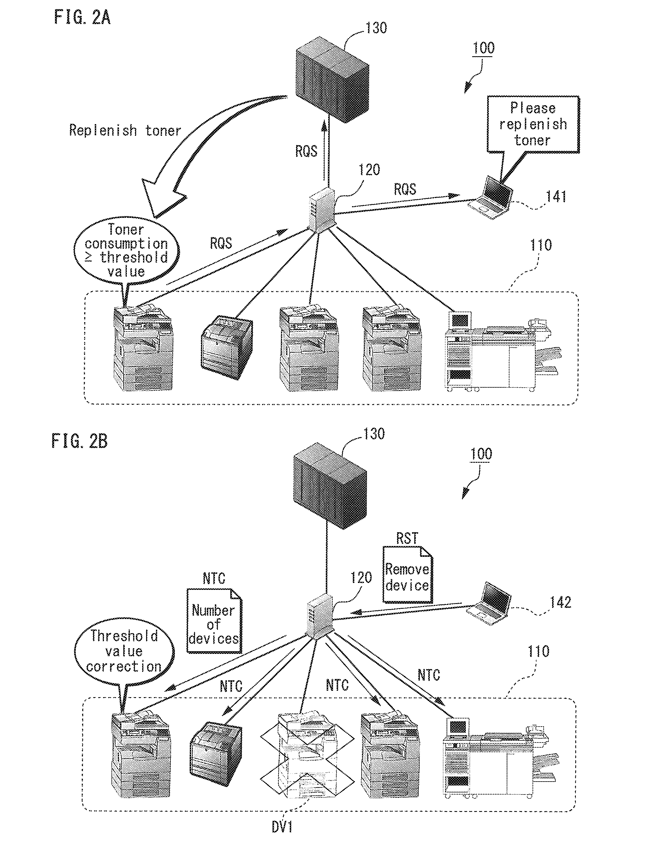 Image forming device and device, system, recording medium with program codes for managing consumables in image forming device