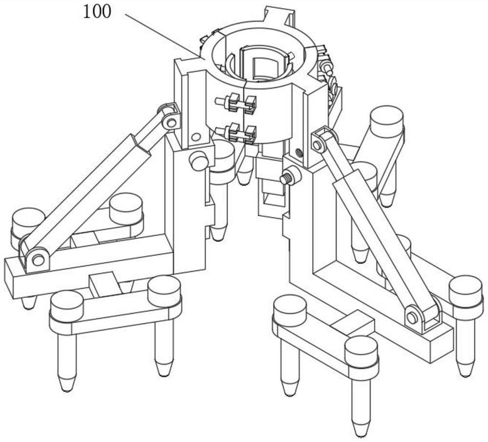 Arbor shaping device fixed based on triangular supporting rods