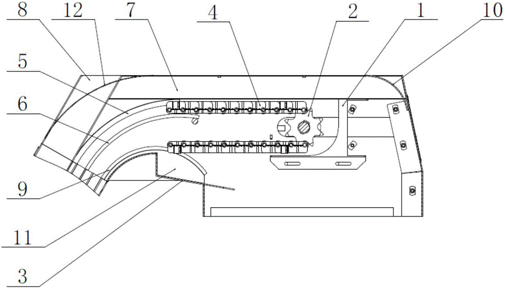 Novel chip-blocking resistant structure for chain plate chip cleaner