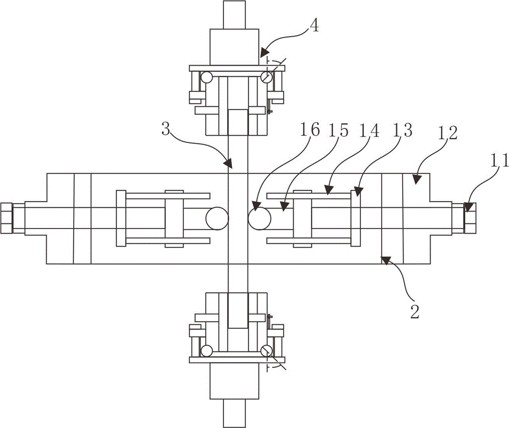 Tension-torsion combined fretting fatigue testing device and testing method thereof