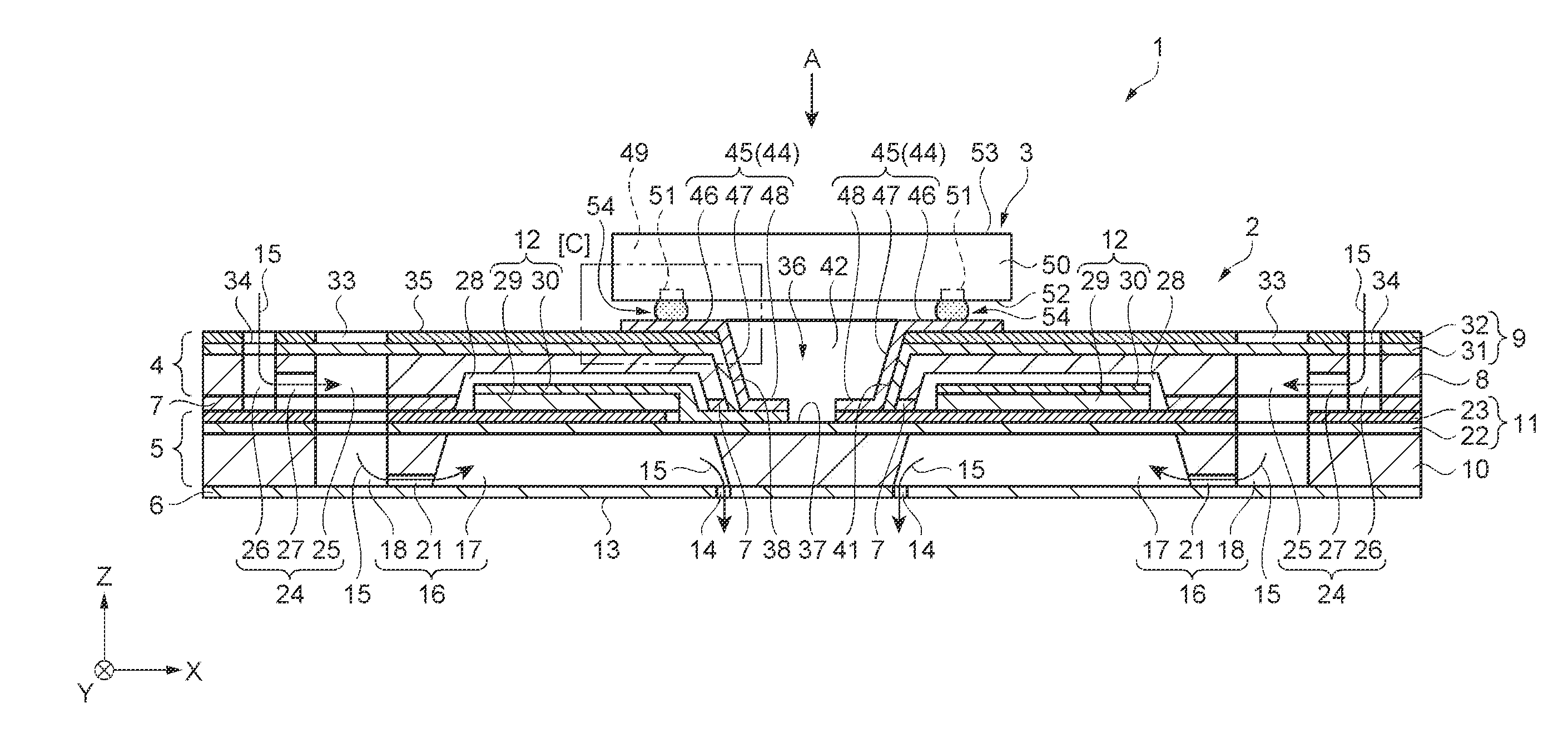 Wiring substrate, droplet ejection head, printing apparatus, electronic device, and manufacturing method for wiring substrate