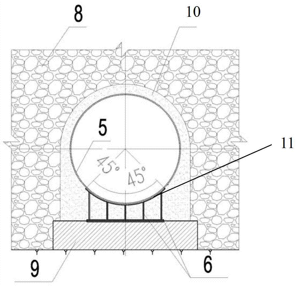 Fixing structure of water inlet pressure steel pipe of hydropower station