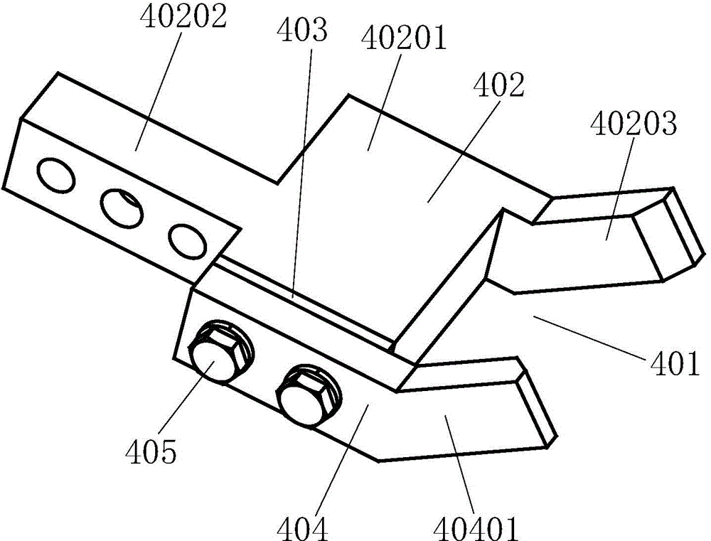 A jig for the lower right mounting bracket assembly of an ip body